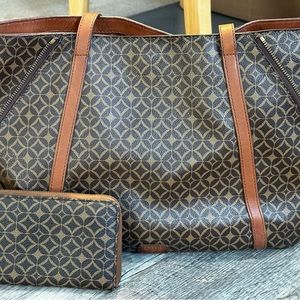 Fossil Sydney Shopper Tote & matching wallet.
